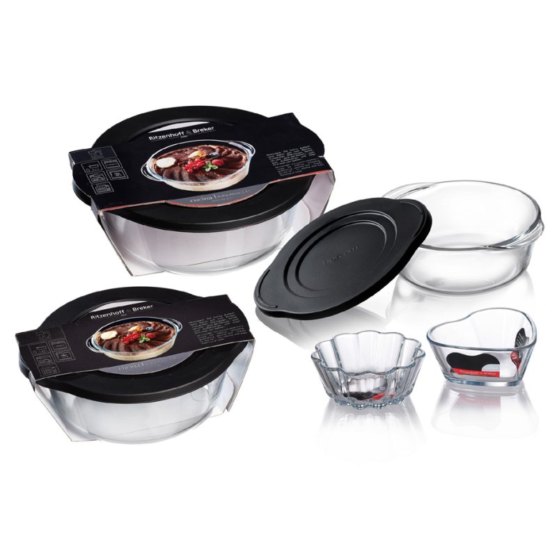 Ritzenhoff & Breker ovenschaal CUCINA, glas, met deksel, 1,45 liter